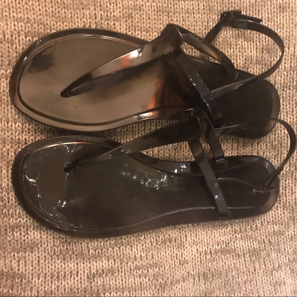 Black Plastic Sandals